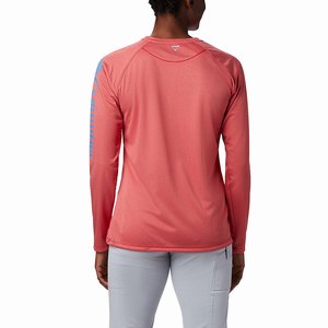 Columbia PFG Tidal Tee™ Heather Långärmad Tröja Dam LjusRöda/Blå (IOLYB0941)